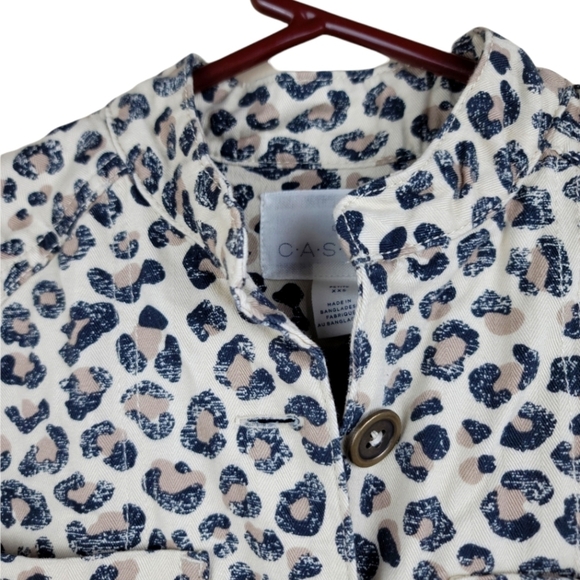 NWT Caslon Leopard Print Button Down‎ Women's Utility Jacket Size XXS - Picture 6 of 11